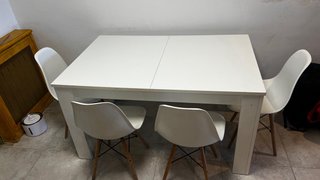 Mesa comedor blanca + 5 sillas