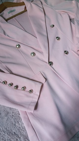 Americana Rosa Pastel Algodón Italiano - Talla L