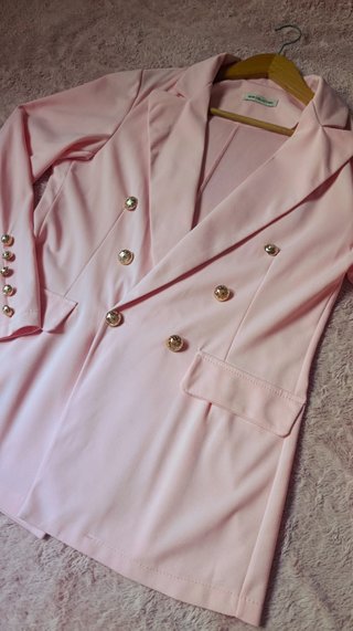 Americana Rosa Pastel Algodón Italiano - Talla L