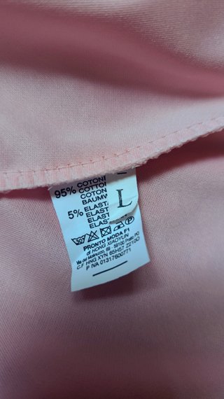 Americana Rosa Pastel Algodón Italiano - Talla L