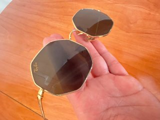 Gafas Ray-Ban Octagonales Doradas Negras