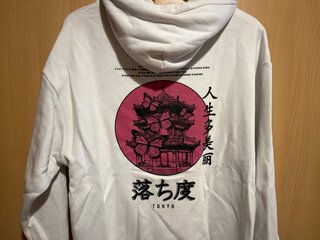 Sudadera Subdued Blanca y Rosa Oversize