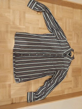 Camisa Tommy Hilfiger Rayas Gris y Rojo