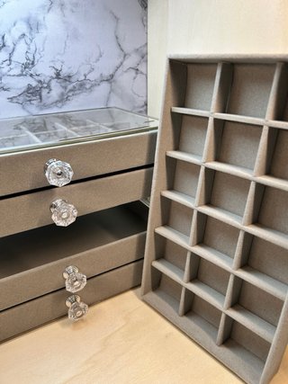 Joyero grande gris 23x17x13 cm jewerly box
