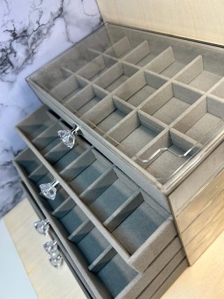 Joyero grande gris 23x17x13 cm jewerly box