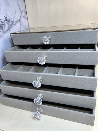 Joyero grande gris 23x17x13 cm jewerly box