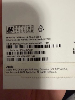 iPhone 14 Azul 256GB 85% de batería útil