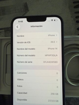 iPhone 14 Azul 256GB 85% Bat NO NEGOCIABLE