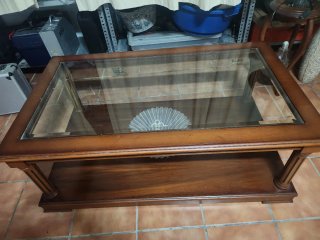 Mesa de centro madera y cristal