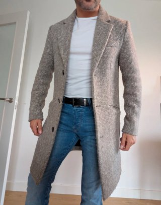 Abrigo 3/4 Antony Morato marrón gris.