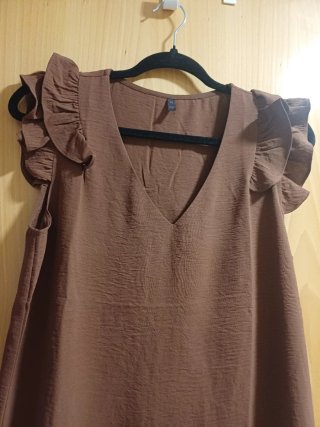 Blusa sin mangas marrón talla M