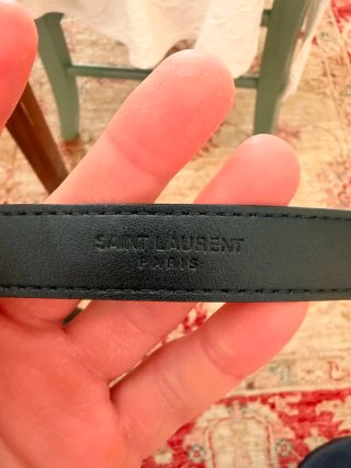 Cintura YSL 85 cm pelle nera fibbia oro