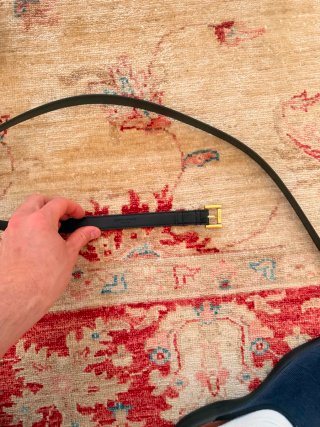 Cintura YSL 85 cm pelle nera fibbia oro