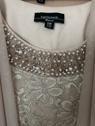 Conjunto de fiesta 3 piezas beige y oro