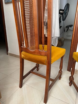 2 Sillas Antiguas Madera y Rattan