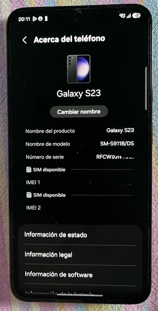 Samsung Galaxy S23 256GB Negro