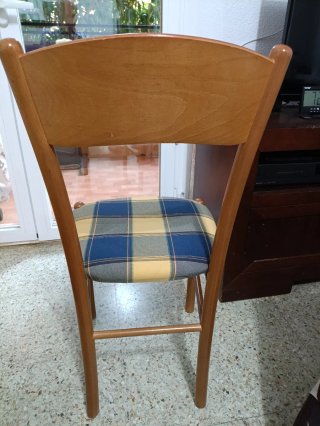 2 Sillas Madera Tapizadas Cuadros