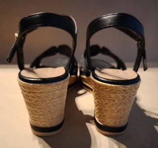 Sandalias cuña negras verano Talla 40