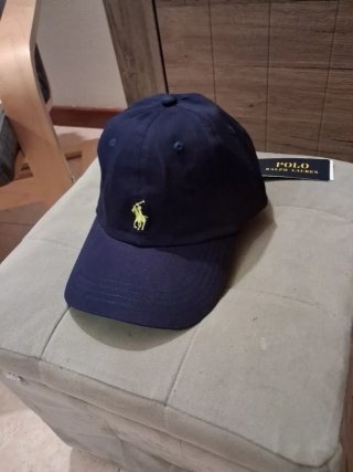 Cappellino Polo Ralph Lauren Blu logo giallo