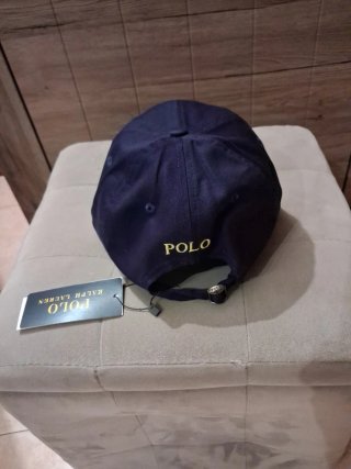Cappellino Polo Ralph Lauren Blu logo giallo