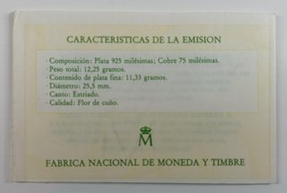 Estuche Moneda Plata 200 Pesetas Madrid 1992