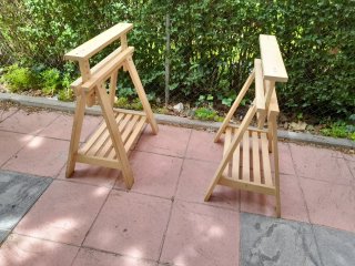 Mesa escritorio Ikea madera y cristal