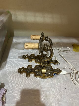 Aplique de pared candelabro dorado