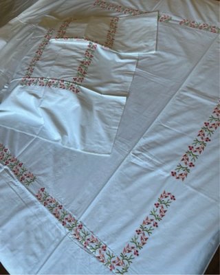 Conjunto Cama Finera Algodão Egípcio Bordado