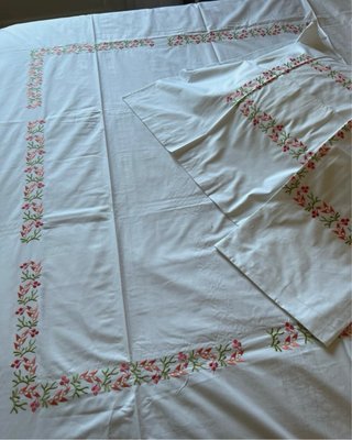 Conjunto Cama Finera Algodão Egípcio Bordado