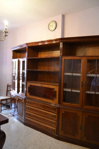 Mueble Boiserie Salón Clásico Madera y Cristal