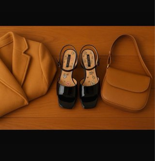 Sandalias negras charol evento