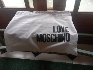 Bolso LOVE Moschino Piel Negro y Rosa