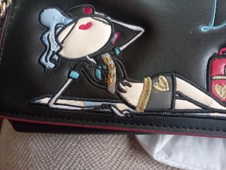 Bolso LOVE Moschino Piel Negro y Rosa