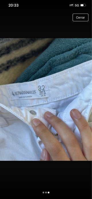 Falda larga blanca Stradivarius