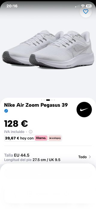 Zapatillas Nike Air Zoom Pegasus 39 Beige/Blanco