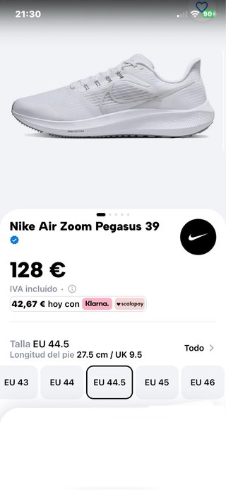 Zapatillas Nike Air Zoom Pegasus 39 Beige/Blanco
