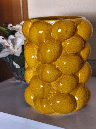 Jarrón Cerámica Diseño Limones , NUEVO