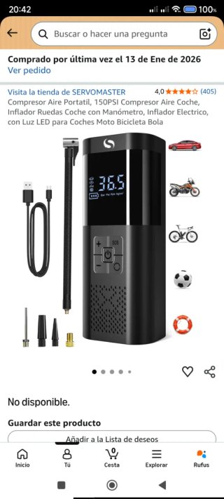 Compresor Aire Portátil Coche Moto Bicicleta