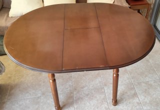 Mesa camilla redonda extensible. Regalo cristal.