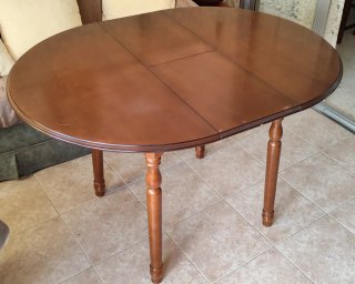 Mesa camilla redonda extensible. Regalo cristal.