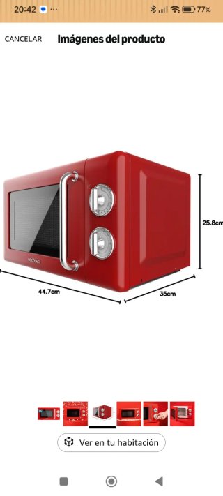 Microondas Cecotec Rojo Retro