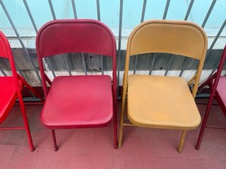 Sillas metálicas plegables - Rojo y Amarillo
