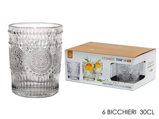 Set 6 Bicchieri Vetro Cesareo 30cl