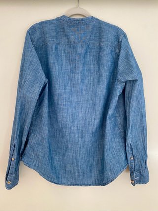 Camisa Abercrombie Cuello Mao Azul