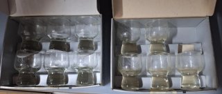 Juego de  copas de cristal tallado