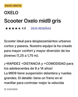 Patinete Oxelo