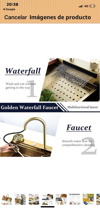 Fregadero Cocina aluminio oro con Accesorios
