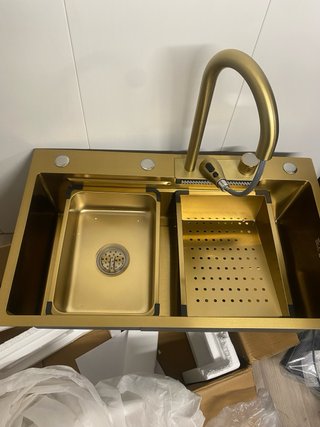 Fregadero Cocina aluminio oro con Accesorios