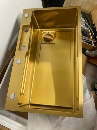 Fregadero Cocina aluminio oro con Accesorios