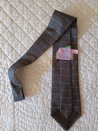Corbata caballero seda gris estampada